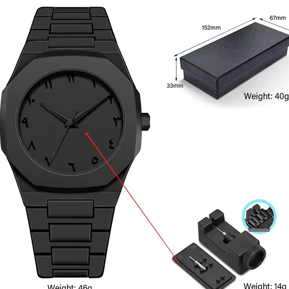 Aura Watch New 2025 – Modern Arabic Dial Waterproof Watch