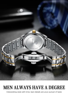 Business Watch for Men Stainless Steel Quartz