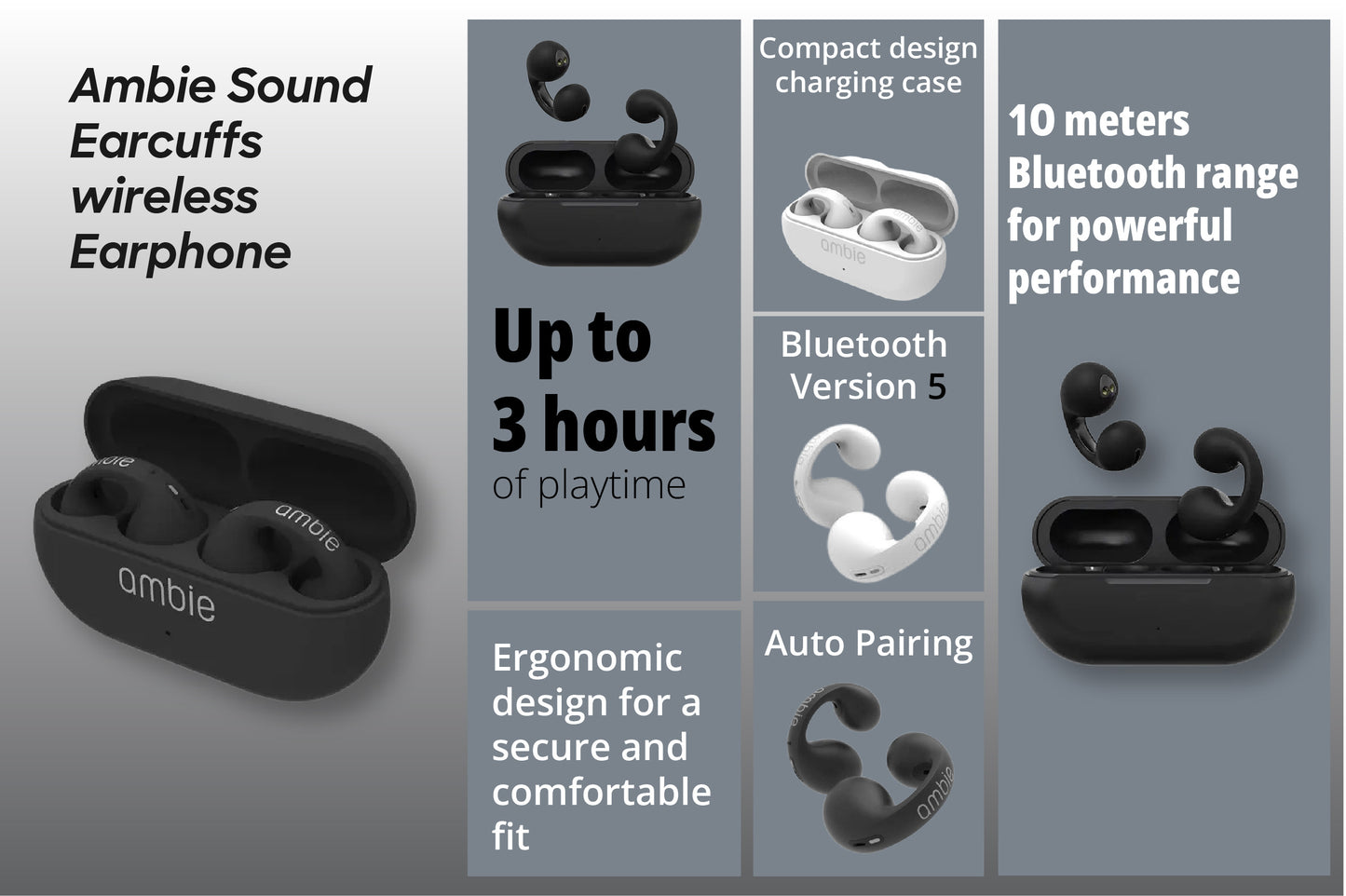 Ambie Wireless Ear Clip Headphones Ear Cuffs