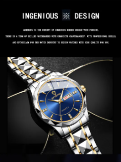 Business Watch for Men Stainless Steel Quartz